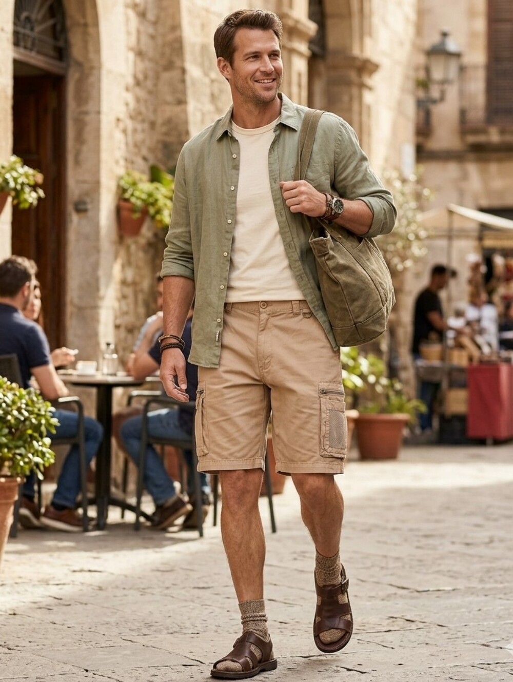 Atomic Industries Men's 32 Tan Cargo Shorts